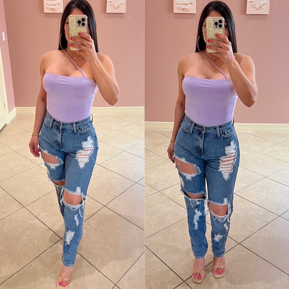 Berlin’s Boutique Tops - MIRIAM One Strap Bodysuit- lavender